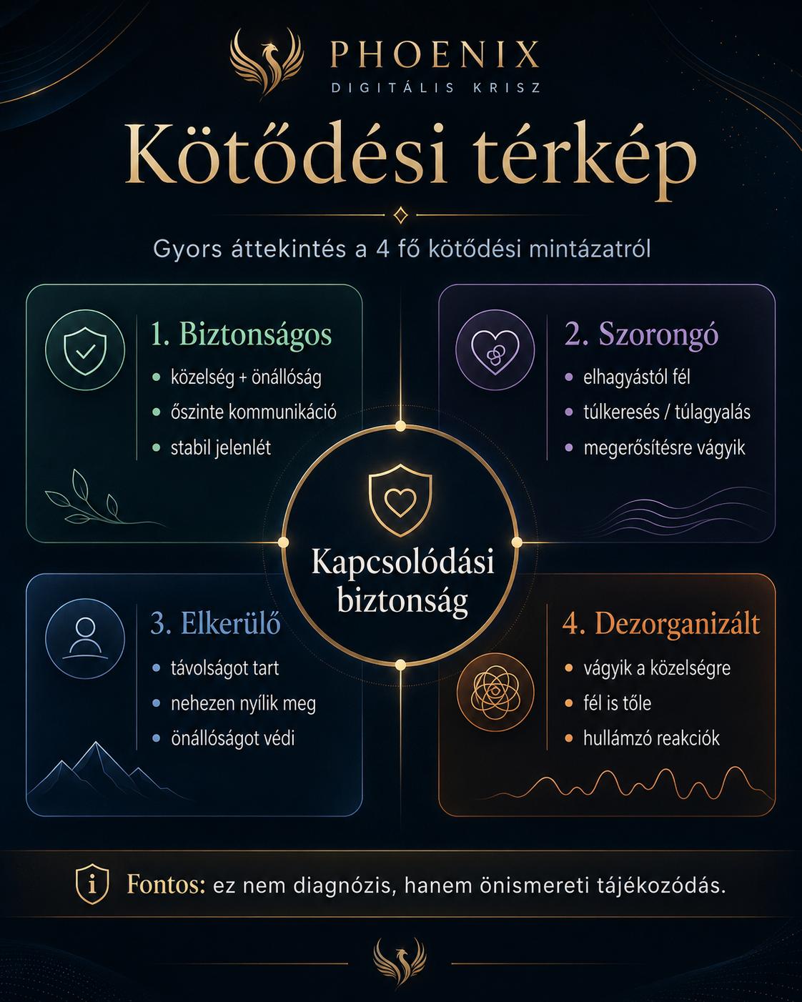 Kötődési térkép — a négy fő kötődési mintázat áttekintése